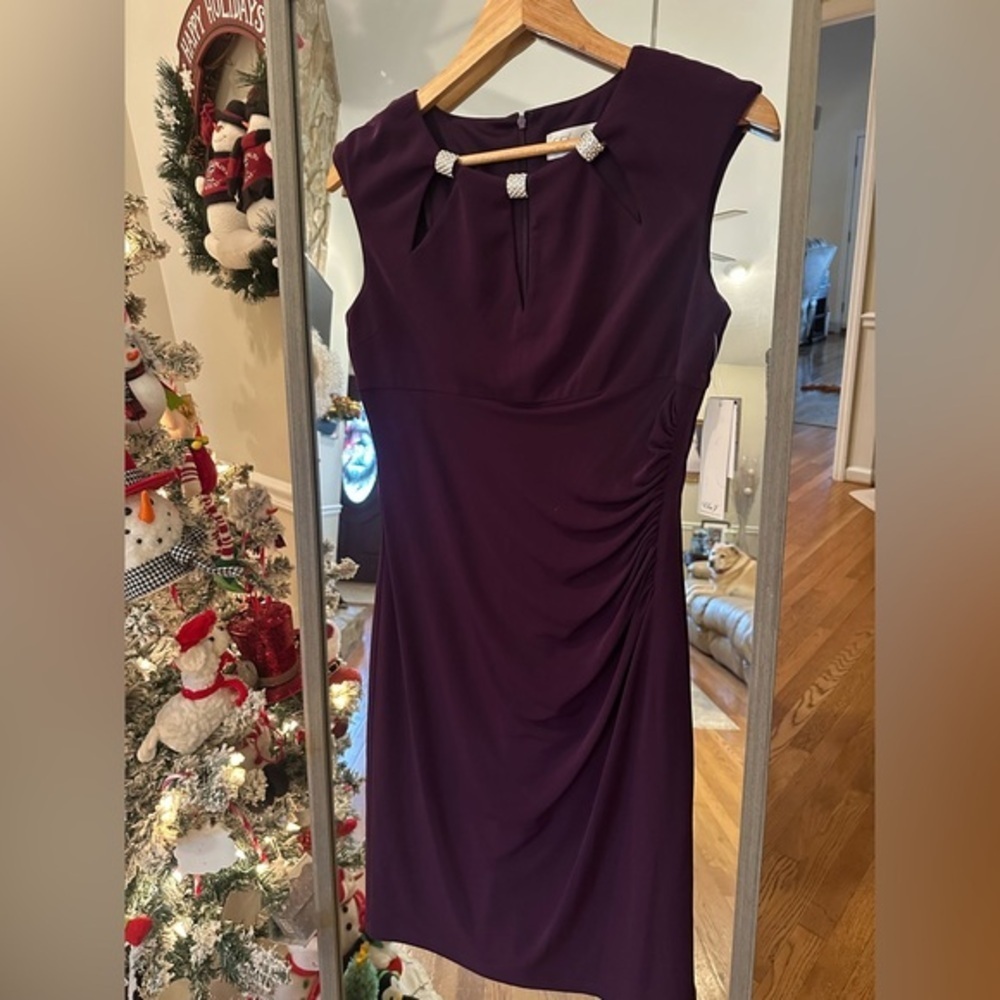 Eliza J Cocktail Dress‎ Purple Midi NWT Size 4
